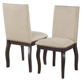 ZUN Set of 4 Dining chairs Wood Upholstered Fabirc Dining Room Chairs with Nailhead 16298358