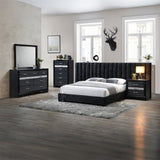 Contemporary Black Finish Storage Drawers Nightstand Wooden Bedroom Furniture 1pc B2741P321726