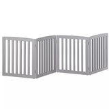 24" Folding Freestanding Wood Pet Dog 4 Panel Safety Gate - Grey 16324450