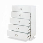 ZUN White 5-Drawer Chest with Ring Pull Handles B062P209030