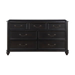 ZUN Charcoal Brown Finish Traditional Bedroom Furniture 1pc Dresser of 7 Drawers Antique Handles Classic B011P225165