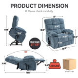 Lift Recliner Chair Heat Massage Dual Motor Infinite Position Up to 350 LBS Large Electric Power W3224P293251