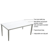Outdoor Patio Aluminum 40"x70" Two-tone Table Top Rectangle Dining Table with Tapered Feet & W1886P164363