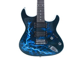 Lightning Style Electric Guitar with Power Cord/Strap/Bag/Plectrums Black & White 11853824