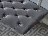 Decor Maxem Tufted Fabric Upholstered Bench Nailhead Trim , Gray T2574P164595