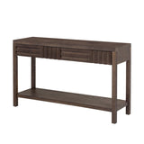 U_STYLE Ash Veneer Modern Style Console Table, Striped Design, Suitable for Entryway, Corridor, N711P230810D