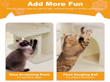 Beige 33.5" Multi-Level Cat Tree with 2-Tier Condo, Sisal Scratching Posts & Anti-Toppling Device 31785454