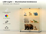 () 2-Door 3-Tier Display Cabinet with Top LED Lighting Storage Cabinet with 01255946