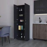 ZUN Cameron Pantry Cabinet with 4 doors and 5 hidden shelves B128P189935