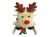 Kids Ride-On Rocking Horse Toy with Lullaby Song,Moose Rocking Toy with Hand Puppets and Safety Belt 43804255