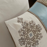 Jacquard 7 Piece Comforter Set Blue King B03596989