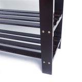 90cm Strip Pattern 3 Tiers Bamboo Stool Shoe Rack Coffee 43428147