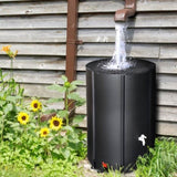 ZUN 100 Gallon Folding Rain Barrel Water Collector Black 34468059