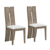 ZUN Dining Chair Set of 2 MDF, sponge .PU Leather Upholstered Cushion Seat Wooden Back Side Chairs Wood W876126496