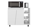 Hazen Microwave Stand with 1 Storage Cabinet, 5 Shelves and 2 Doors, White B097P474298