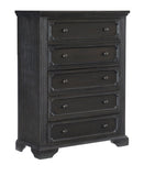 Traditional Design 5-Drawers Storage Chest 1pc Charcoal Finish Rustic Style Bedroom Furniture B011P294304
