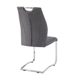 Modern Upholstery Fabric/ Chrome Dining Chair In Gray, Set of 2 B091P183621
