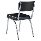 Black and Chrome Upholstered Side Chairs B062P145561