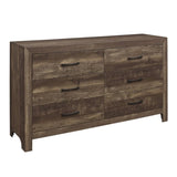 Rustic Brown Finish 1pc Dresser Black Handles Wooden Funiture Rustic Style B011134415