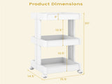3 -Tier DIY Rolling Storage Cart,15.5" 14.5" 30" with Detachable Ventilated Trays for Kitchen & 75119826