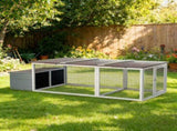 Large Chicken Coop with Run, 20.93 Sq Ft Outdoor Poultry Cage, Weatherproof Asphalt Roof, Wooden Hen 82011200