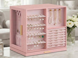 360&deg Rotating Jewelry Box Organizer with 5 Drawers, Vertical Earring Storage, 8.7 x 6.3 x 11 55130483
