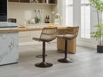 ZUN Set of 2 Rattan Bar Stool, 360 Swivel Bar Chair, Counter Height Chair with Footrest for Kitchen, W1752P195271