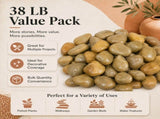 38 lbs khaki River Rocks, 2-3 inch Polished Pebbles - Decorative White Stones for Indoor/Outdoor 57501419