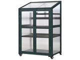 TOPMAX 62inch Height Wood Large Greenhouse Balcony Portable Cold Frame with Wheels and Adjustable N717P221494F