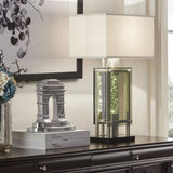 Modern Design Silver Finish 1pc Table Lamp for Nightstand End Table Sofa Table, Water Dancing Light B011P162534