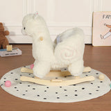Kids Ride-On Rocking Horse Toy with Lullaby Song,Alpaca Rocking Toy with Hand Puppets and Safety 97286951