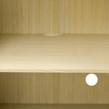 TREXM Farmhouse Sideboard Cabinet with Storage, Wood Buffet Cabinet with Glass Doors and Adjustable N715P264923D