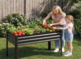 44" Elevated Raised Garden Bed with Drainage Holes, 32" Ergonomic Height Metal Planter - Black 63877749