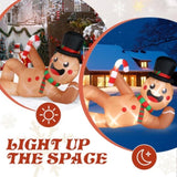 9.8 FT Lighted Christmas Inflatable Decoration, Large Inflatable Lying Gingerbread Man, Funny Blow 99519960