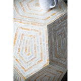 18x18x21" Hexagonal Capes Capiz Stool, Cream/Yellow W2078P326492
