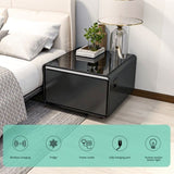 Modern Smart Side Table with Built-in Fridge, Wireless Charging, Temperature Control, Power Socket, W1172P178854