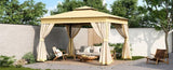 TREXM 10x12 Outdoor Gazebo Tent with Double Roofs, Patio Gazebo with Mosquito Netting, Patio Canopy N715P261155A