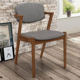 ZUN Dark Walnut and Grey Dining Chair B062P153712