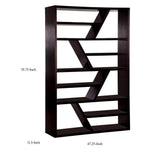 ZUN Gorgeous Contemporary Espresso Finish 1pc Display Shelf Solid wood Storage Books Zig-Zag Shelf B011P200244