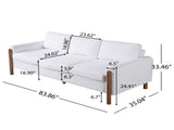 83.86" 3-Seater Sofa, Curved Armrest with Integrated Solid Wood Legs, Teddy Velvet Fabric, High N765P331021W