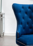 ZUN Montura Contemporary Tufted Velvet Chair with Nailhead Trim, Set of 2, Blue T2574P164574