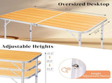 4Ft Portable Multipurpose Folding Table wood grain color 36163204