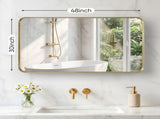 Anti-Fog Bathroom Wall Mirror 30" x 48" Shatterproof Vanity Mirror with Rectangular Metal Frame, 22028941