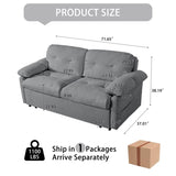 Convertible Pull Out Sofa Bed Queen Size, 3-in-1 Convertible Sleeper Couch with Thicked Cushions and W3163P269700