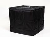 Wicker Fire Pit Column with Glass Wind Guard 56659586