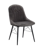 Abraham Dark Gray Fabric & Black Finish Side Chair B2726P338679