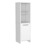 ZUN Eiffel Kitchen Pantry, Two External Shelves, Single Door Cabinet, Two Interior Shelves White -White B20091907