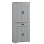 ZUN Bathroom Storage Cabinet with Doors and Drawer, Multiple Storage Space, Adjustable Shelf, Grey WF308204AAE