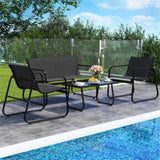 4-Piece Outdoor Conversation - 2 Chairs 1 Loveseat 1 Coffee Table,Patio Furniture 33613293