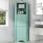 ZUN Tall Bathroom Corner Cabinet, Freestanding Storage Cabinet with Doors and Adjustable Shelves, MDF WF293800AAC